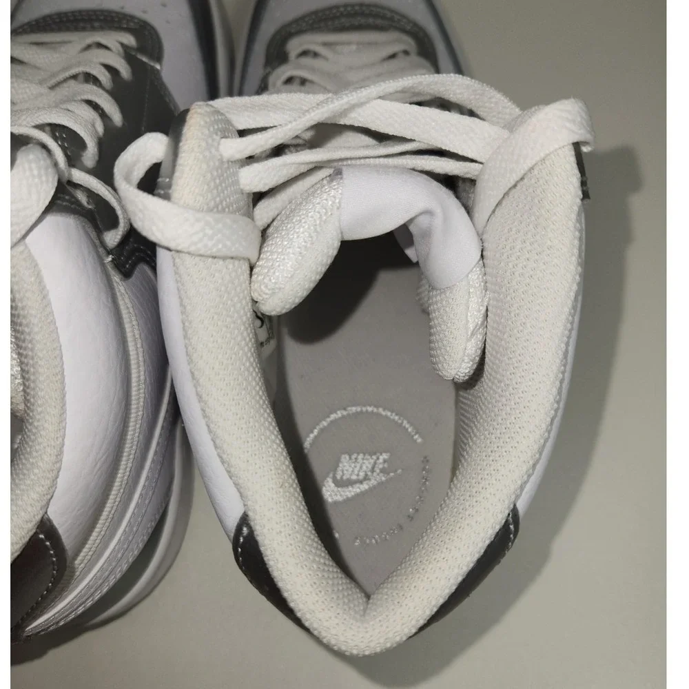 Nike Court Vision Mid White Metallic Silver Athletic Shoes Women's Size 10 NWOB